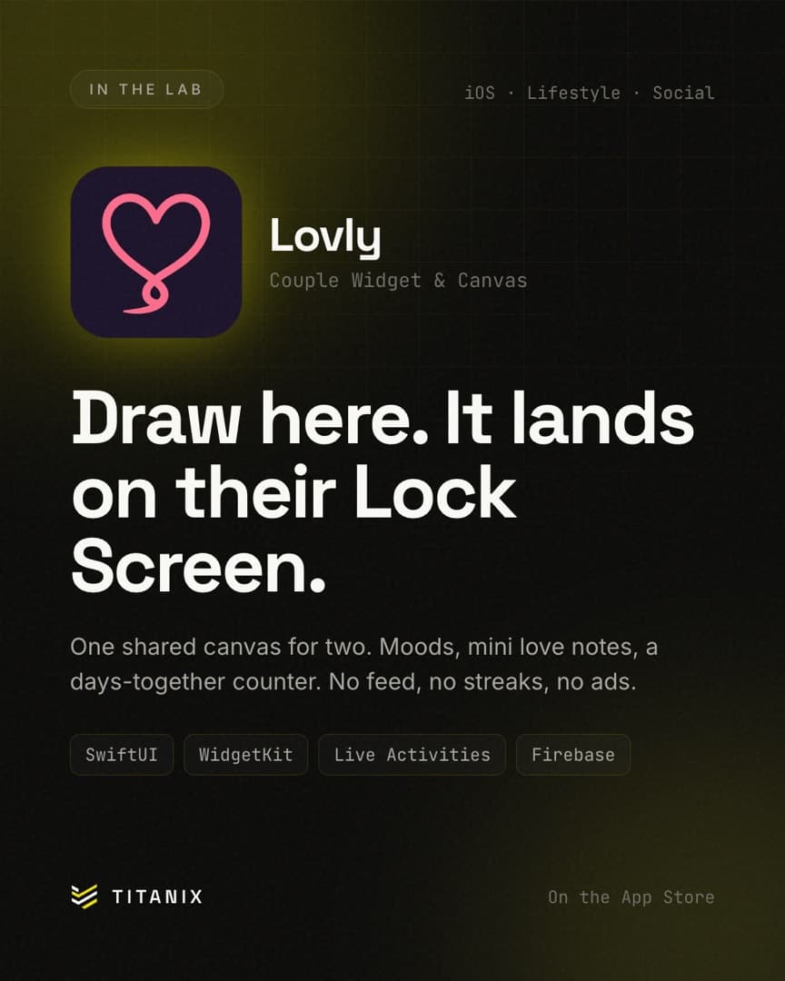 Lovly — Draw here. It lands on their Lock Screen.